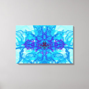 BLUE SMOKE - Fractal Art - Canvas Afdruk