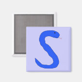 Blue Snake magnet Magneet (Voorkant / Achterkant)
