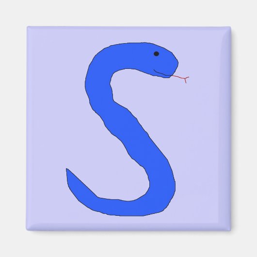 Blue Snake magnet Magneet (Voorkant)
