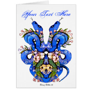 Blue Snake Tattoo Card