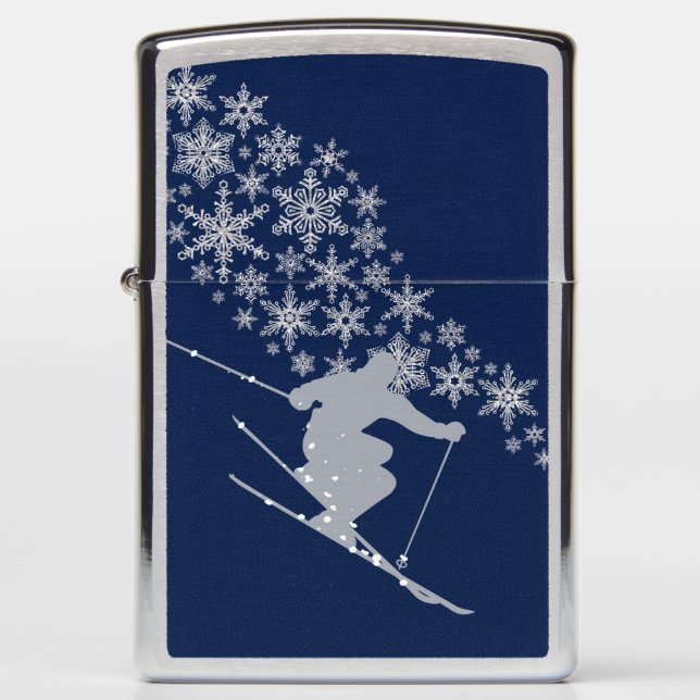 Blue Snow Ski Snowflake (Voorkant)