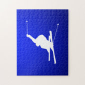 Blue Snow Skiing Legpuzzel (Verticaal)