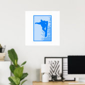 Blue Snowboard Logo Poster (Thuiskantoor)