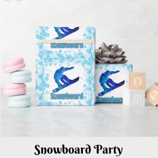 Blue Snowboarder Cadeaupapier