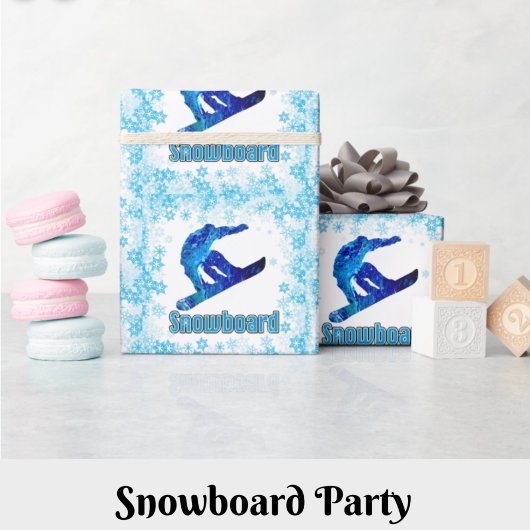 Blue Snowboarder Cadeaupapier