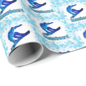 Blue Snowboarder Cadeaupapier (Rol Hoek)
