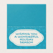 Blue Snowflake 25 Pack Carte de fin de année (Outside Unfolded)