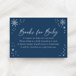 Blue Snowflake Baby shower Boeken voor Baby Informatiekaartje