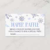 Blue Snowflake Baby shower Diaper Raffle Card Informatiekaartje (Voorkant)