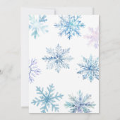 Blue Snowflake Baby shower Invitation Bedankkaart (Achterkant)