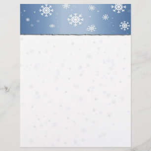 Blue Snowflake Border Letterhead
