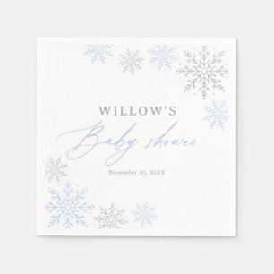 Blue Snowflake Boy Baby shower Servet