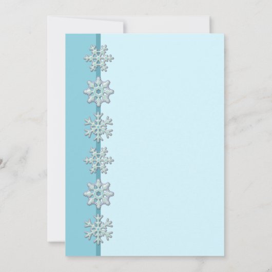 Blue Snowflake Button Winter Weddenschap Kaart (Achterkant)