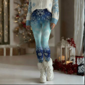 Blue Snowflake Christmas Leggings