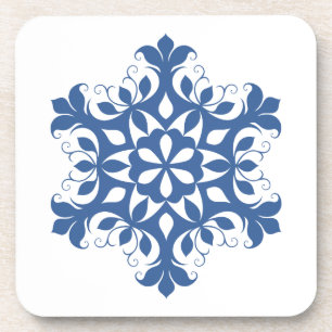 Blue Snowflake Cork Onderzetter set