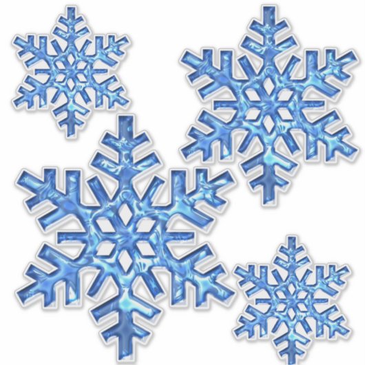 Blue Snowflake Craft Vinyl Stickers (Voorkant)