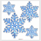 Blue Snowflake Craft Vinyl Stickers (Vel)