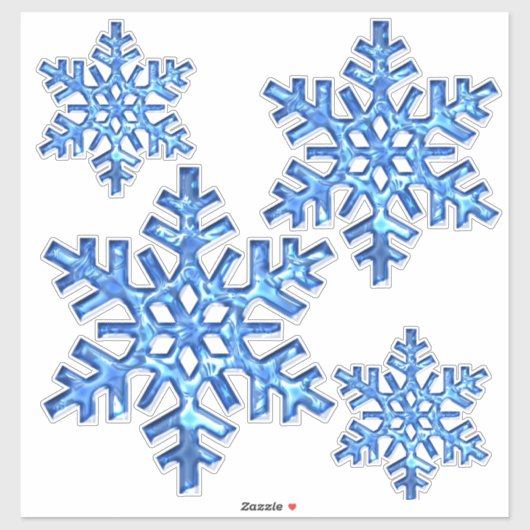 Blue Snowflake Craft Vinyl Stickers (Vel)