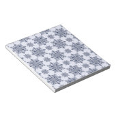 Blue Snowflake Damask Patroon Notitieblok (Schuin)