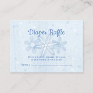 Blue Snowflake Diaper Raffle Tickets