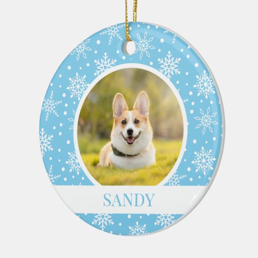 Blue Snowflake Dog Ornament (Links)
