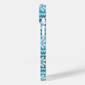 Blue Snowflake Faux Knit Sweater Pattern Monogram Case-Mate iPhone Case (Achterkant / Links)