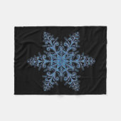 Blue Snowflake Fleece Blanket (Voorkant (Horizontaal))