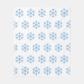 Blue Snowflake Fleece Blanket (Voorkant)