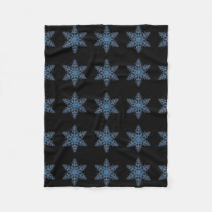 Blue Snowflake Fleece Blanket Deken
