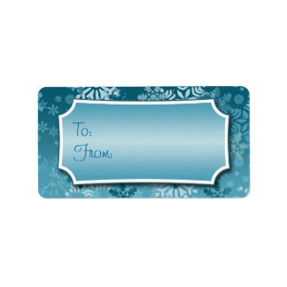 Blue Snowflake Gift Label