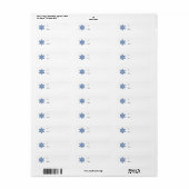 Blue Snowflake Gift Label Label (Full Sheet)