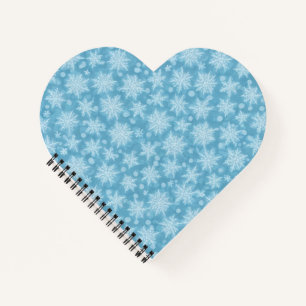 Blue Snowflake Heart Notitieboek