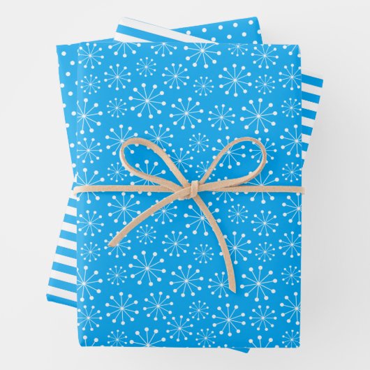 Blue Snowflake Inpakpapier Vel (In situ)