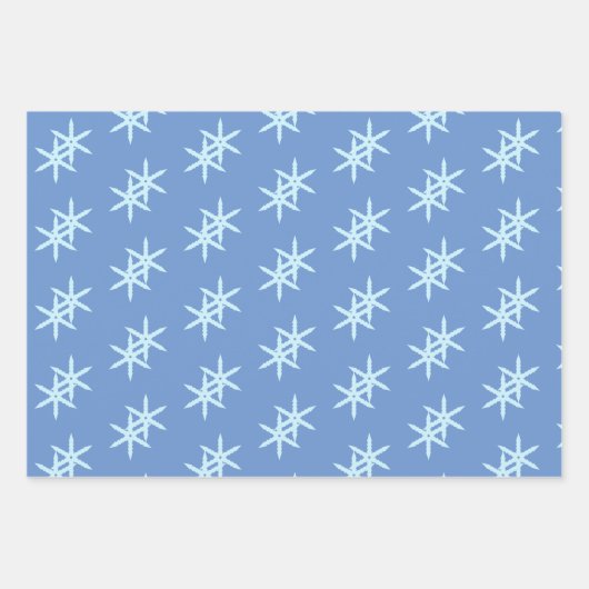 Blue Snowflake Inpakpapier Vel (Voorkant 3)