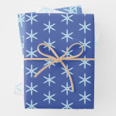 Blue Snowflake Inpakpapier Vel (In situ)