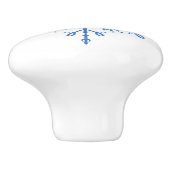 Blue Snowflake Keramische Knop (Zijkant)