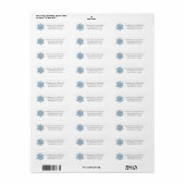 Blue Snowflake kerst Etiket (Full Sheet)