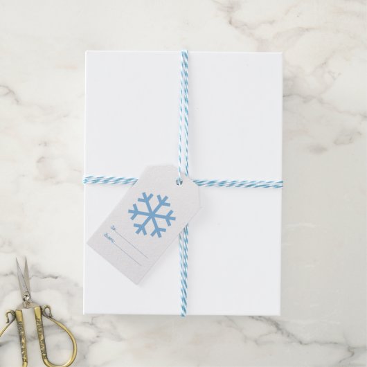 Blue Snowflake-kerstcadeautags Cadeaulabel (Met Touw)