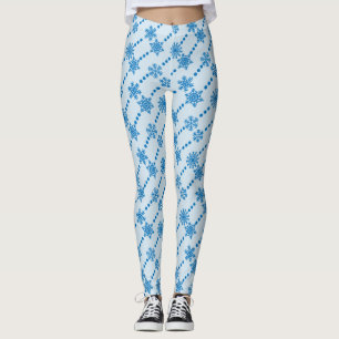 Blue Snowflake Leggings