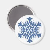 Blue Snowflake Magnet Magneet (Voorkant / Achterkant)