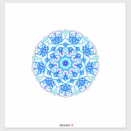 Blue Snowflake Mandala Boho Vinyl Sticker