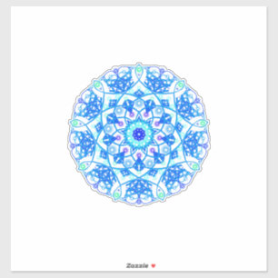 Blue Snowflake Mandala Boho Vinyl Sticker