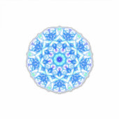 Blue Snowflake Mandala Boho Vinyl Sticker (Voorkant)