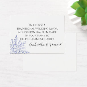 Blue Snowflake Mariage d'hiver Charité Favoriser