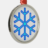 Blue Snowflake Metalen Ornament (Rechts)