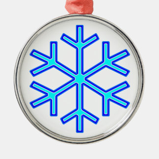 Blue Snowflake Metalen Ornament