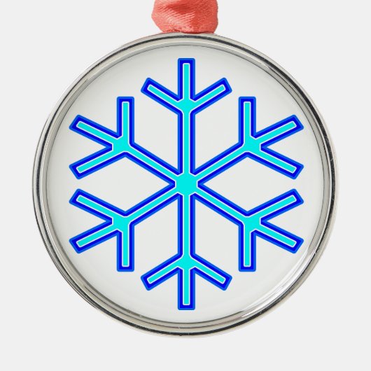 Blue Snowflake Metalen Ornament (Voorkant)