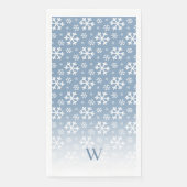 Blue Snowflake Monogram Servet (Voorkant)