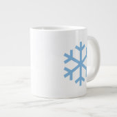 Blue Snowflake Noël Giant Café Mug (Devant droit)