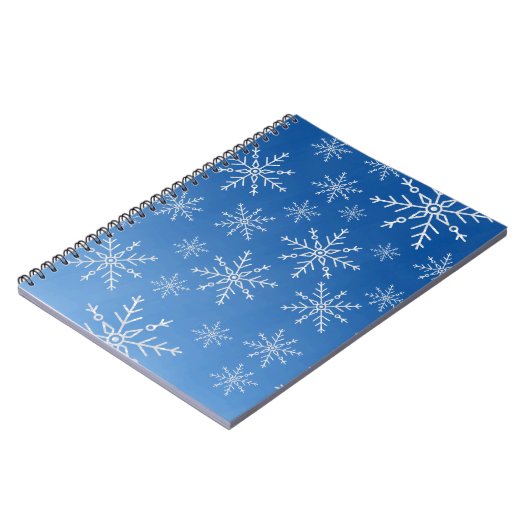 Blue Snowflake Notebook – Winter Aesthetic Journal (Côté gauche)